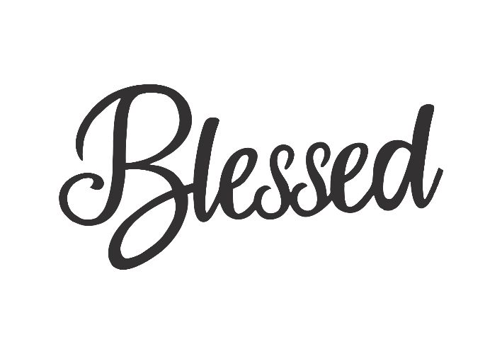 Black metal "Blessed" Text Sign