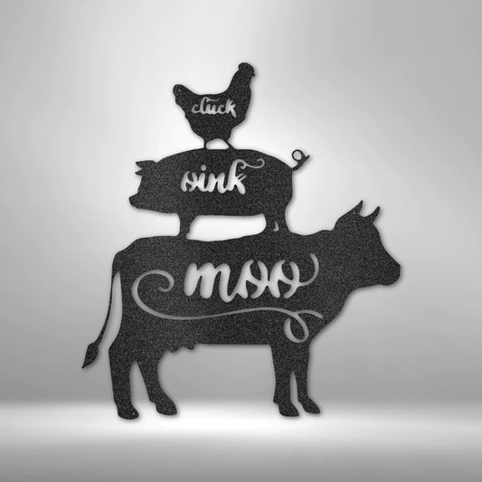 Farm Animal Metal Sign